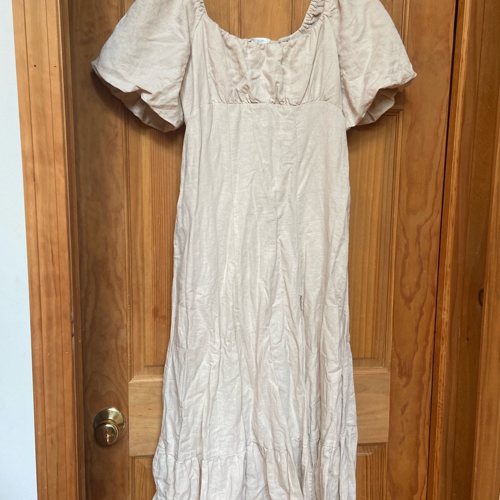 Worth Collective Beatrice Linen Cream Dress